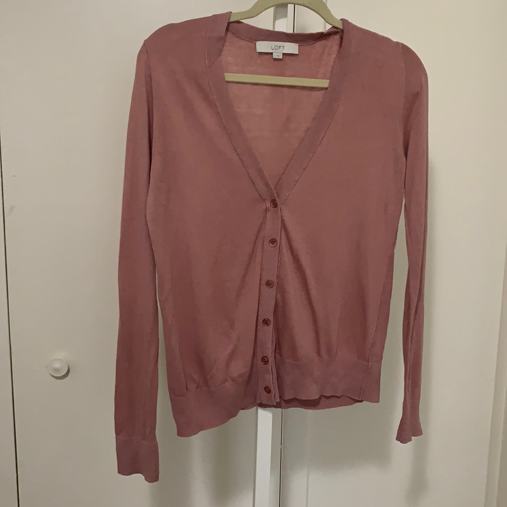 Pale Pink V-Neck Cardigan